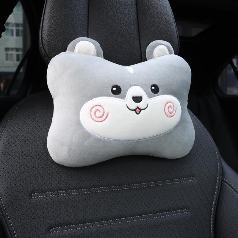 Cute Car Lumbar Support Cushion - Ergonomic Pillow for Driver Seat and Headrest