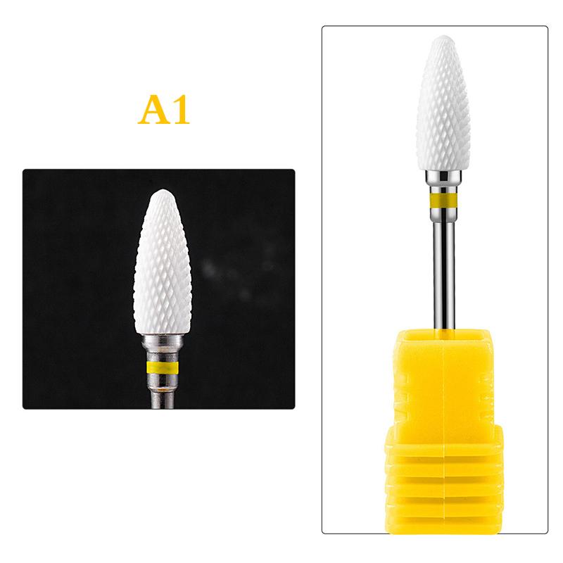 1ks keramických wolframových vrtáků na nehty Pilník pro elektrický stroj na manikúru