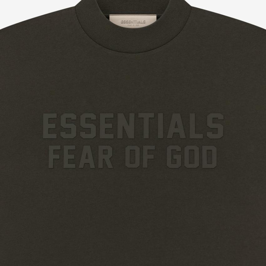 Fear Of God Essentials T-Shirt SS23 Kids Off Black Letter Print Short Sleeve Light Black Kids Tops FOG-SS23-172