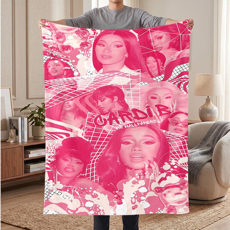 CARDI B Soft Warm Flannel Blankets Comfortable Blanket for Home Decoration Gifting