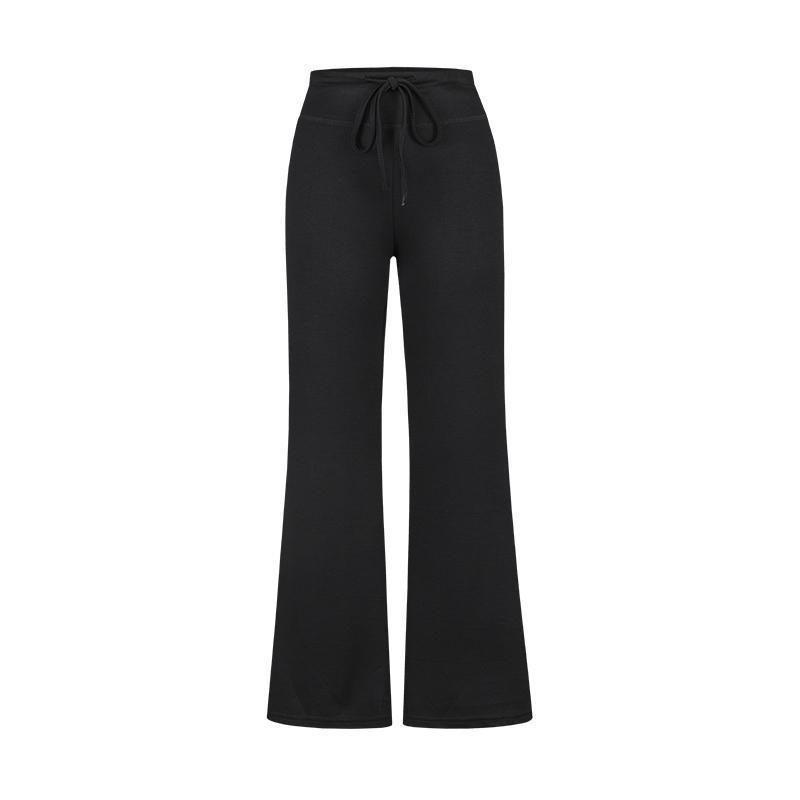 

White High-Waist Wide Leg Drawstring Sports Pants M (95-110 lbs)