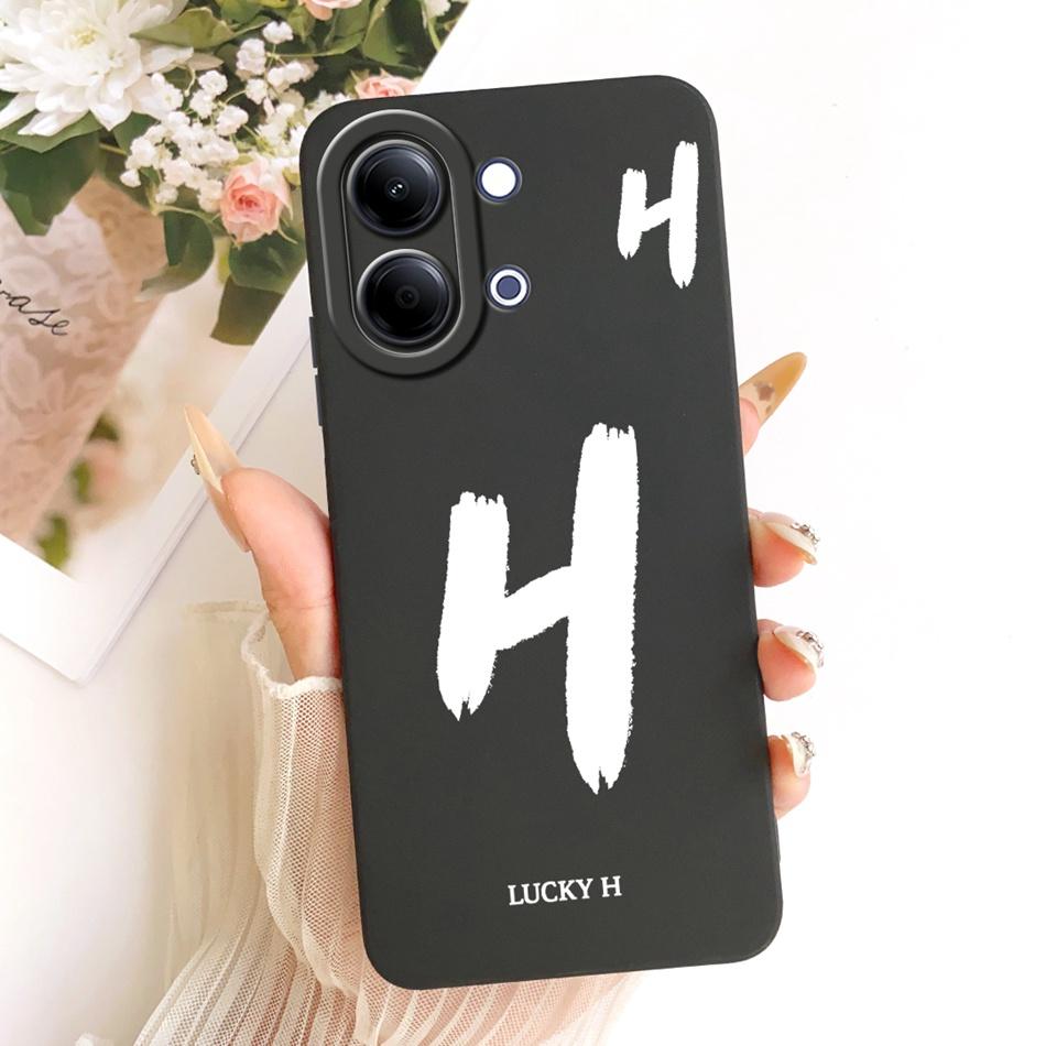 For Vivo Y05 Y11d Lucky Initial Letter Phone Case For Vivo Y11D Y05 4G Soft Silicone Shockproof Cases Bumpers