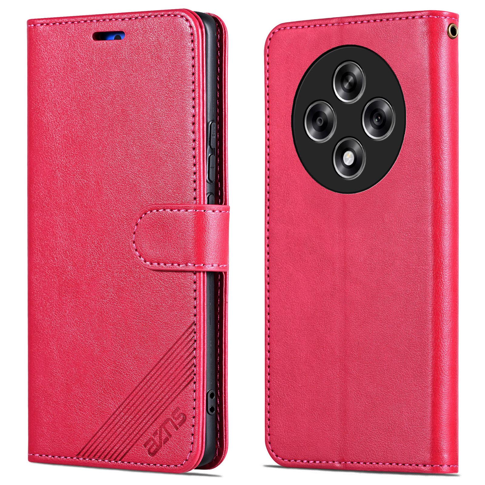 

For Oppo A3 5G Wallet Case Shockproof PU Leather Stand Phone Cover Red