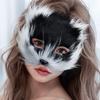 Cartoon Half Face Mask Animal Halloween Plush Masks Masquerade Mask  Masquerade Festival