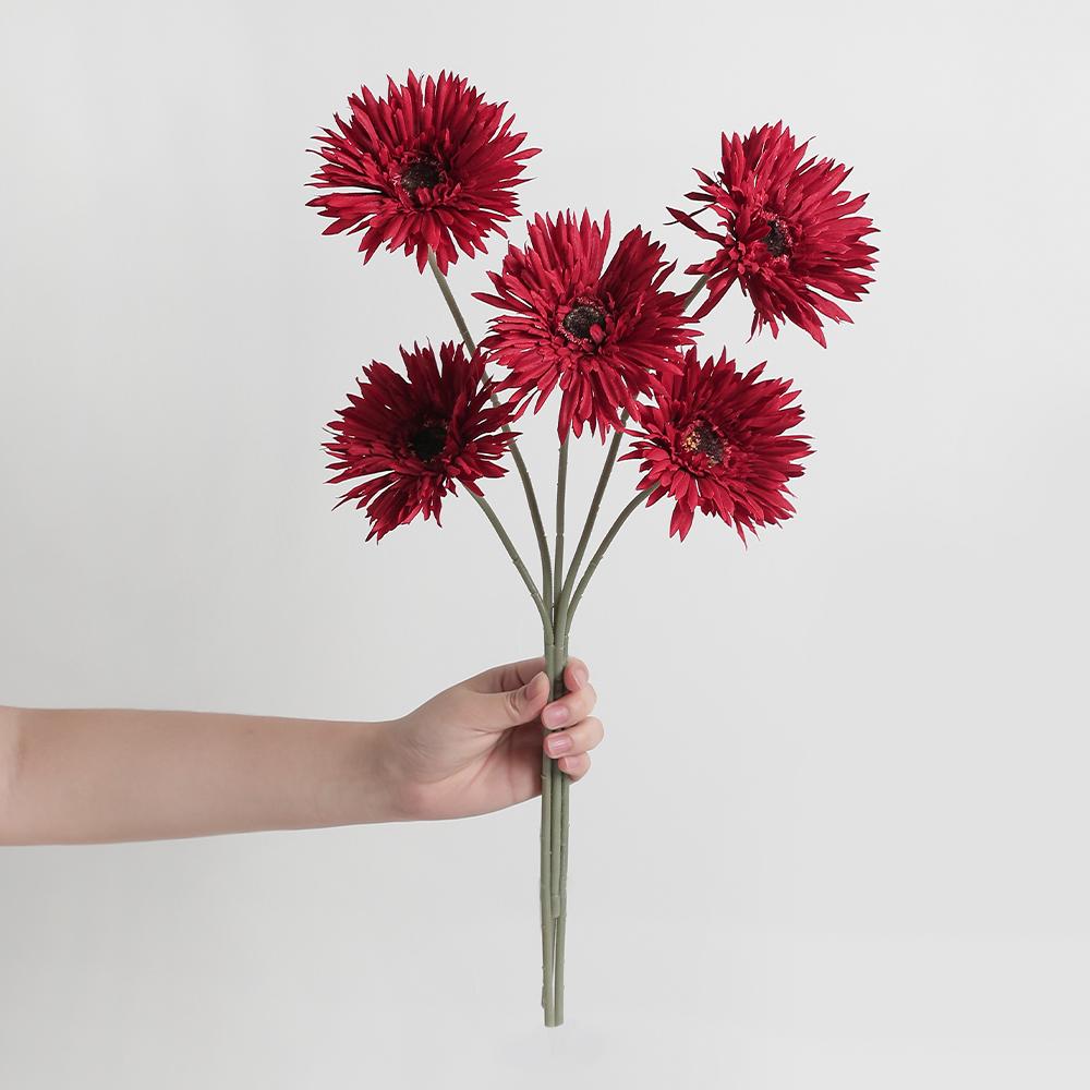 

1/3 шт. Букет искусственных цветов Головка цветка ромашки Украшение для дома и комнаты Сделай сам Комбинируй и сочетай Ваза Свадебный декор Цветы на годовщину 1Pcs красный