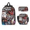 3Pcs Anuel AA Rapper Singer School Bags Set for Children Pen Bags Backpack Sets with Lunch Box For School Students Daypack