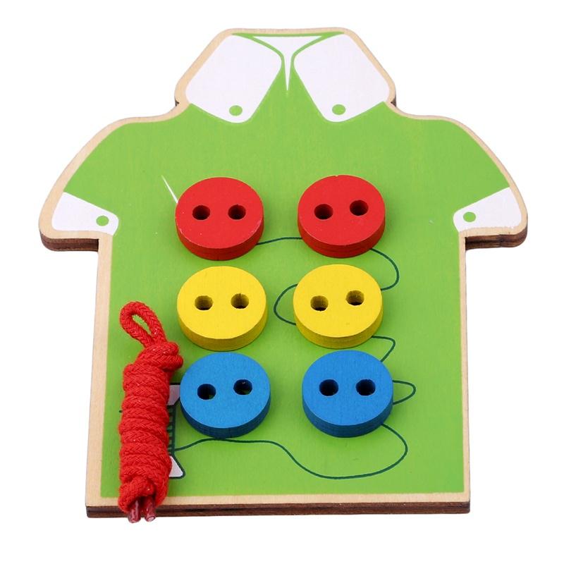 Buy Fashion Household Kids Montessori Beads Lacing Board Wooden Toys ...