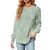 Fashionable Women's Long Sleeved Gradient Floral Print Lightweight Sweater With Loose Round Neck Top