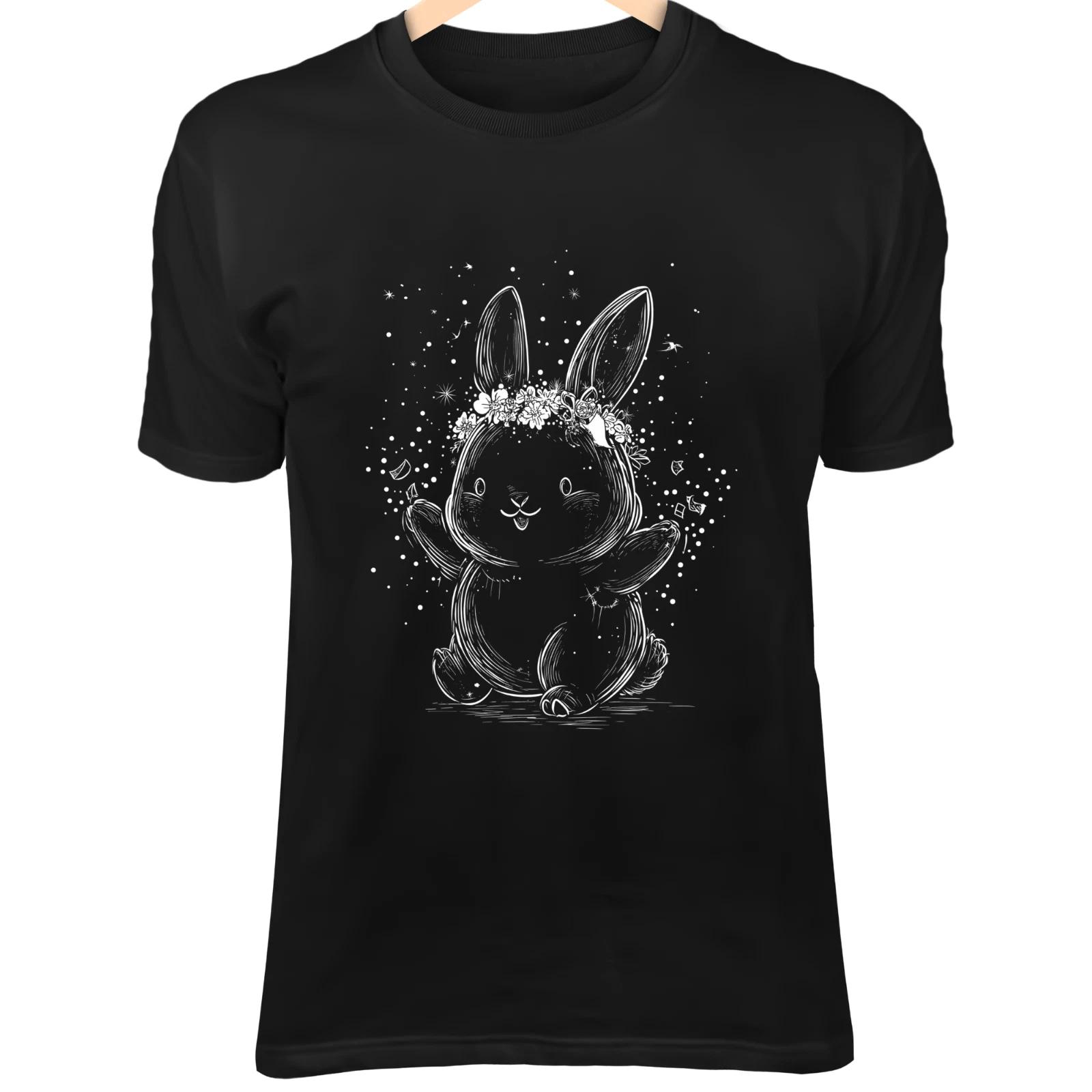 

New Year Bunny Line Art - Minimalist Cartoon with Confetti & Festive Headband S