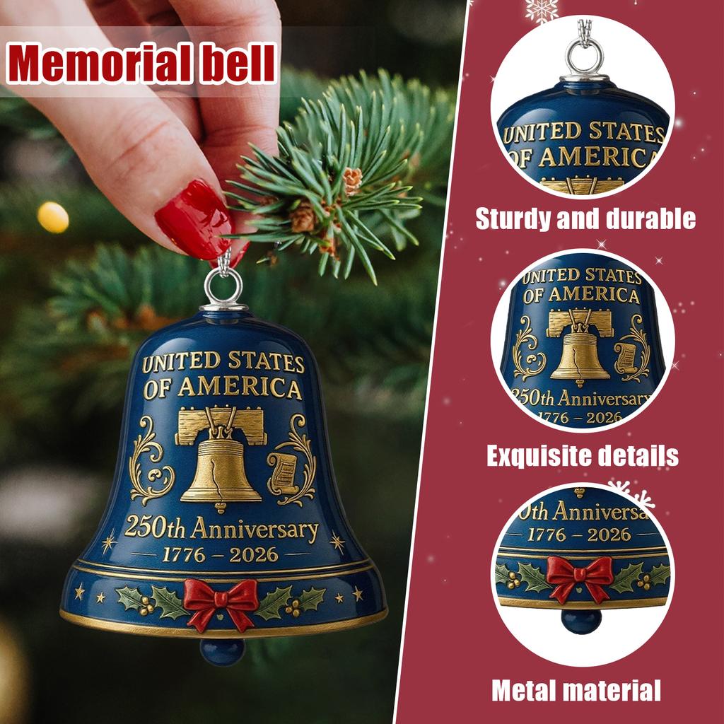 Vereinigte Staaten 250. Jahrestag Glockenornament Elegantes Andenken Weihnachtsornament Weihnachts-Jahrestagsglocken-Ornament