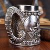 Unique Sheep Horn Skull Pattern Stainless Steel Coffee Cup Thermal Insulation Travel Mug with Ergonomic Handle