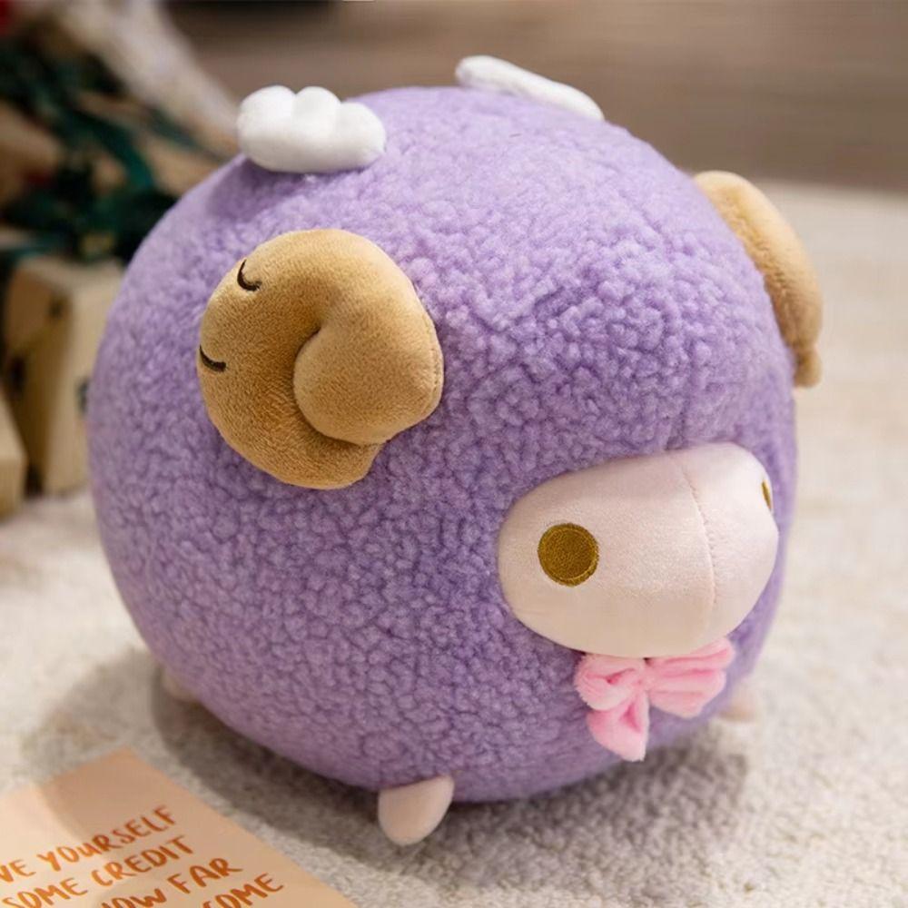 Purple Color Argali Goat Plush Toy Pink Color Sheep Plush Pillow  Home Decoration