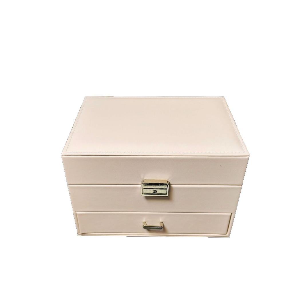 Dual-Layer Lockable Jewelry Box with Double-Opening, High-Grade Storage for Jewelry and Ornaments