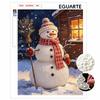 Framed Pearl Painting Kit Winter Snowman Design 3D Shiny Bead Art Canvas Relaxing Handmade Craft Gift for Adults Christmas Home Decor Project