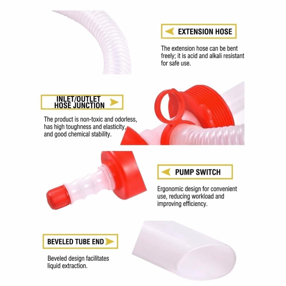 Portable Barrel Pump Plastic Liquid Extractor Drum Pump Hand Pump  Engine Oil