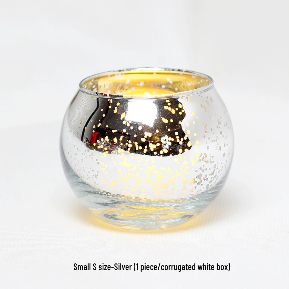 Electroplated Glass Scented Candle Holder - European & American Holiday Design