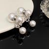 Elegant Pearl and Cubic Zirconia Stud Earrings: Versatile Two-Way Style for a Chic and Fashionable Look