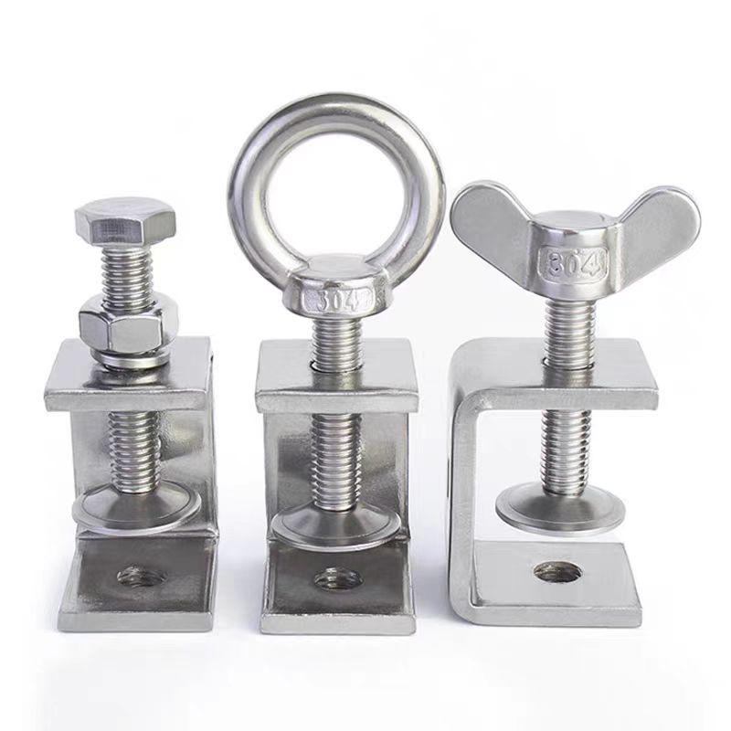 304 Stainless Steel Hand-Tightened U-Type/C-Type Pipe Clamp Fixture