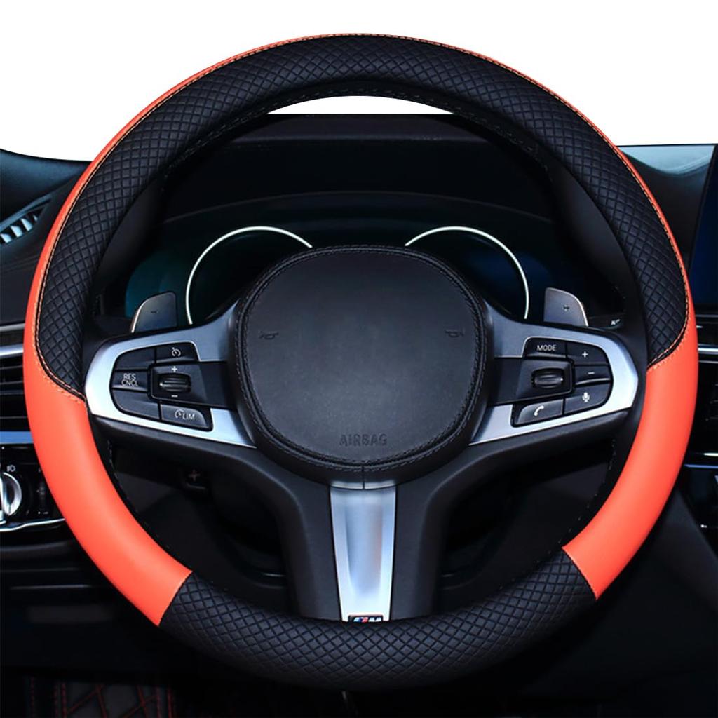 HUACHENG Lenkradabdeckung für kleines echtes Universal geeignet für normalen Lenkradschutz Kundenspezifisches Innenraum-Autozubehör Autos, Größe,