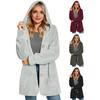 Manteau Long Décontracté en Polaire pour Femme Veste à Capuche Sherpa Oversize avec Poches Bouton Duvet Vêtement d'Extérieur Moelleux