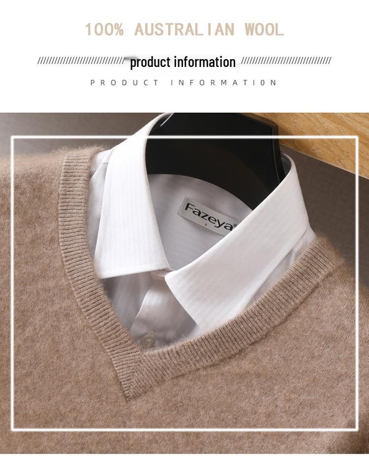 Men's Luxury Cashmere Knit V-Neck Sweater - Autumn/Winter Collection