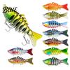 Bionic Swimbait 9.5CM/13.7G Multi-Jointed Fishing Lure with Hooks Slow Sinking 7-Section Swimbait Segmented Hard Artificial Bait for Freshwater