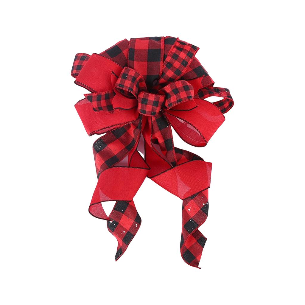 Duże kokardy na czubek choinki Dekoracja choinkowa Dekoracje sylwestrowe Kokardy ze wstążek na przyjęcie bożonarodzeniowe Kokarda lniana