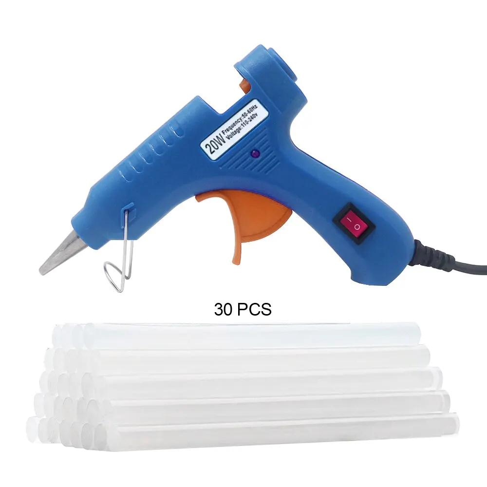 20W Hot Melt Glue Gun Household Industrial Mini Guns Electric Heat Temperature Tool Use 7mm Glue Sticks