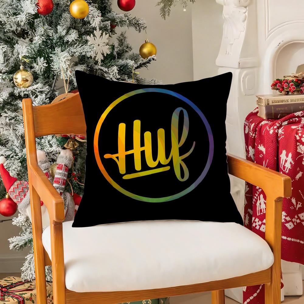 Skateboard Aesthetic Design HHUF Pillow Case Silky Short Plush With Invisible Zipper Dustproof Sofa Cushion Cover