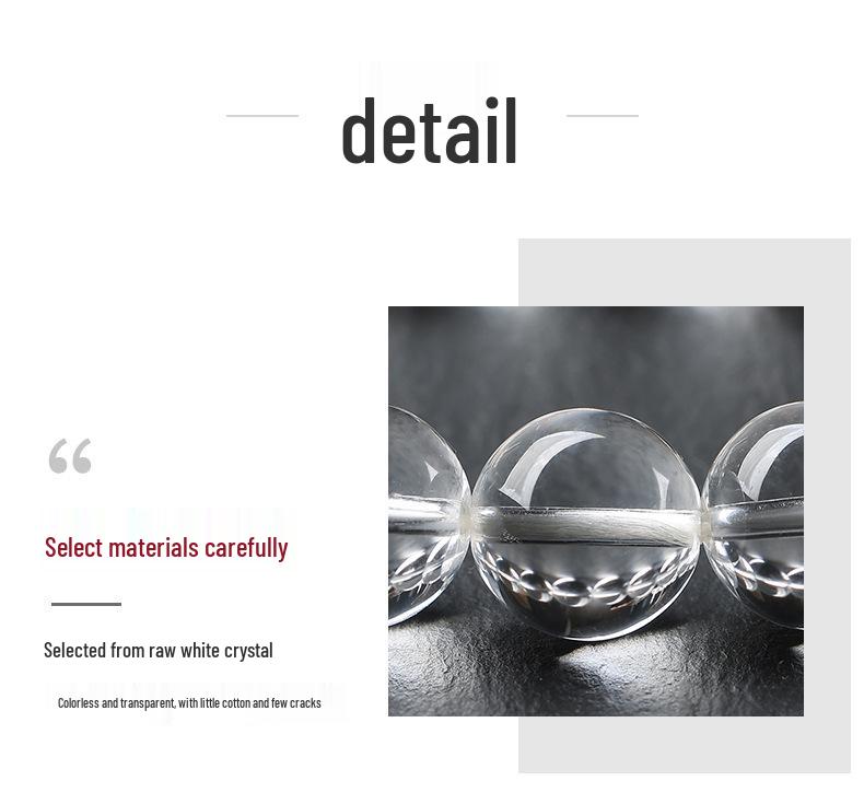 Clear Donghai White Crystal Bracelet - Round Beads, Unisex
