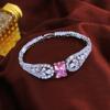 Princess Pink Diamond Wheat Ears Hollowed Out Light Luxury Ins Wind Zircon Bracelet Sweet And Versatile Temperament High-End Bracelet Bracelet Bracele