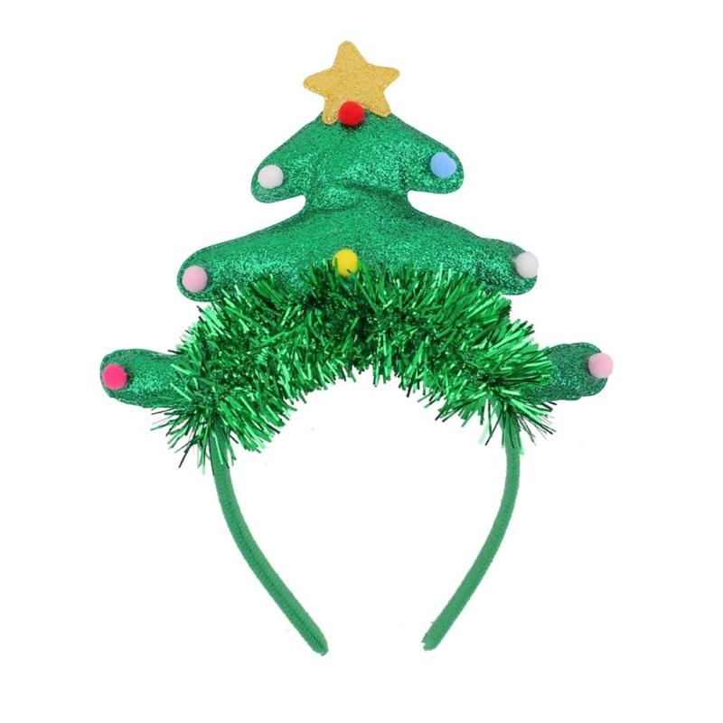 Set Of 4 Adjustable Size Headbands Christmas Themed Headwear Handmade Festives Costume Accessories Party Supplies