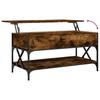 Coffee Table Smoked Oak 100x50x50 cm Wood Based Material and Metal