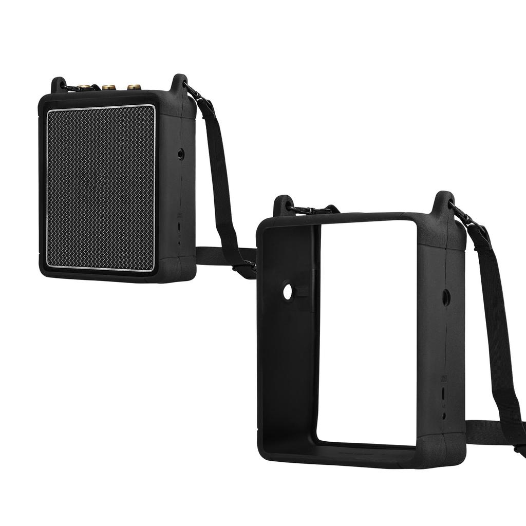 kwmobile Marshall Stockwell II Case - Protective Speaker Case, Shockproof, Soft Silicone - Black
