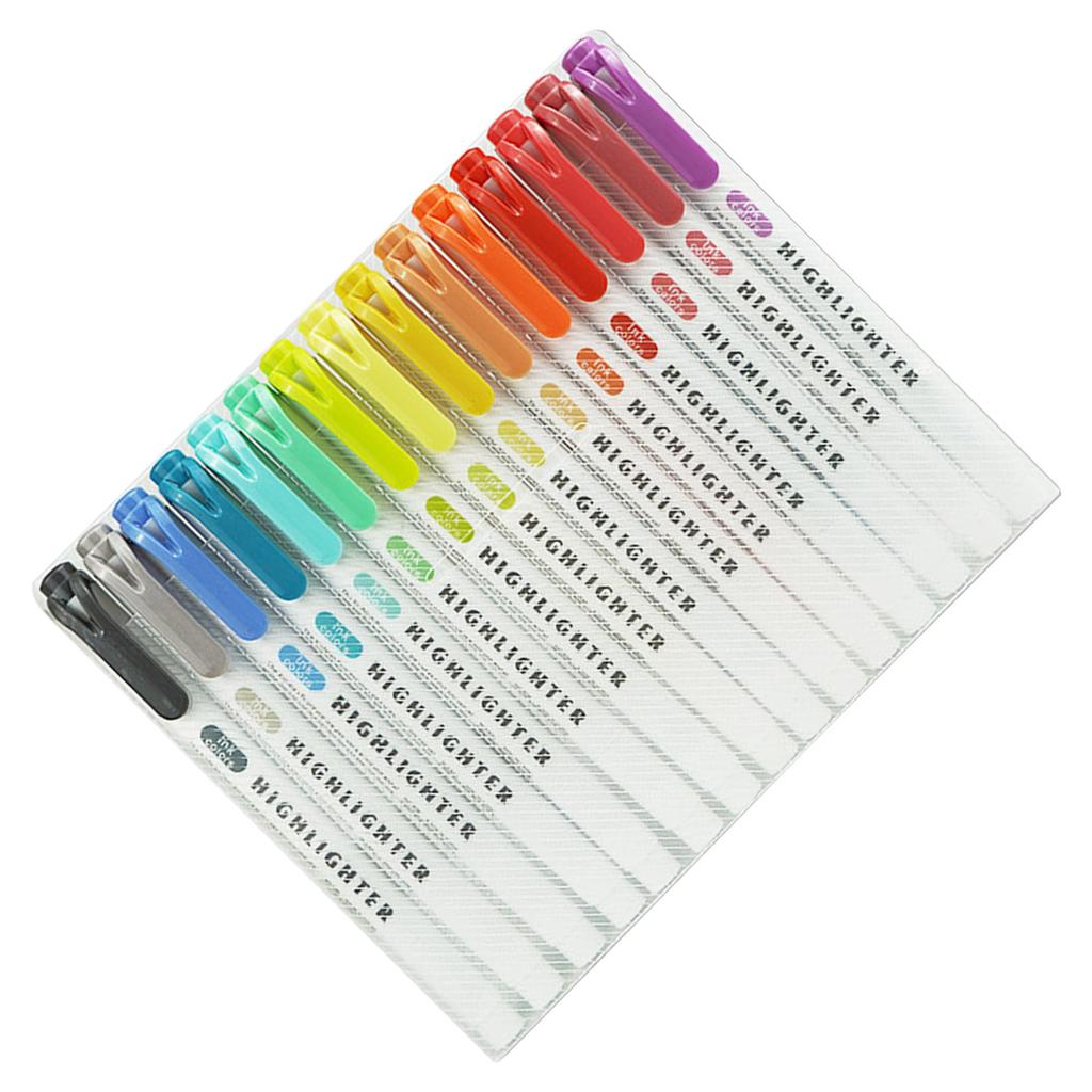 15/25Pcs Double End Highlighter Quick Drying Double Tip Highlighter Pen for Scrapbooking Calendar Journal Card Making