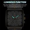 New Fashion Men Watch Luminous Waterproof Chronograph Date Man Wristwatch Square Stainless Steel Quartz Men'S Watches Reloj