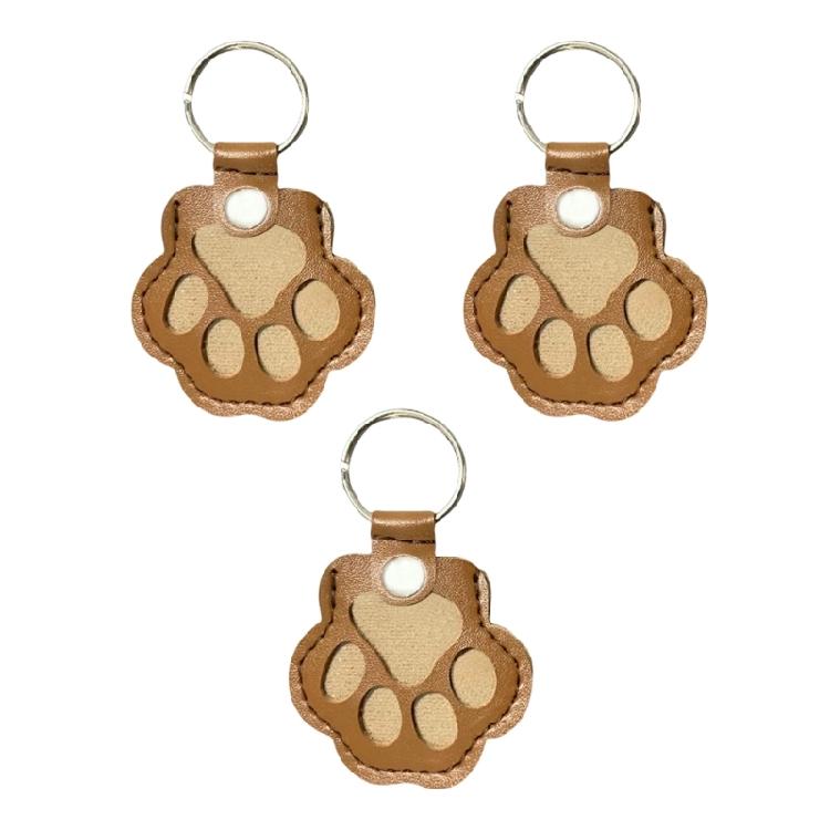 Decorative Leather Keychain with Pet Hair Storage Soft Sturdy Design Pet Hair Keyring for Personal Belongings