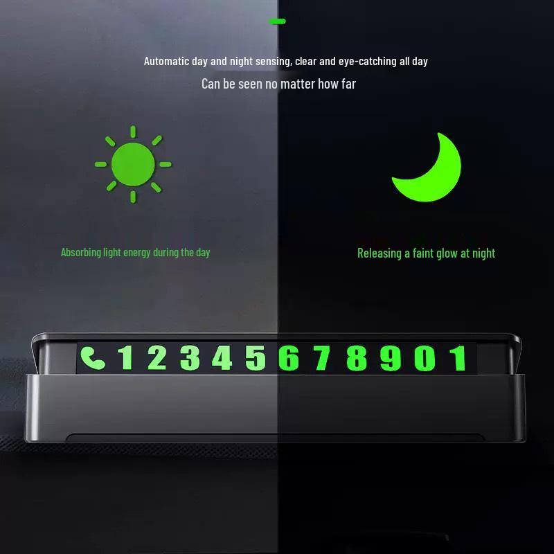 Luminous Temporary Car Phone Number Plate and Interior Decor