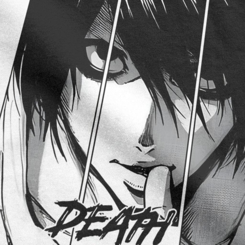 Deaths Notes L Lawliet Men T Shirt Funny Tee Shirt Short Sleeve Round Collar T-Shirts Cotton Classic Clothes