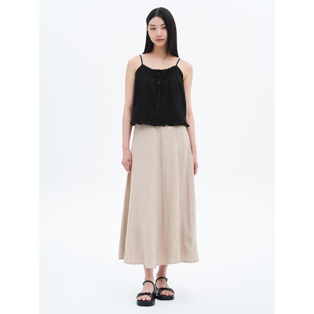 8seconds Linen Flare Skirt Beige
