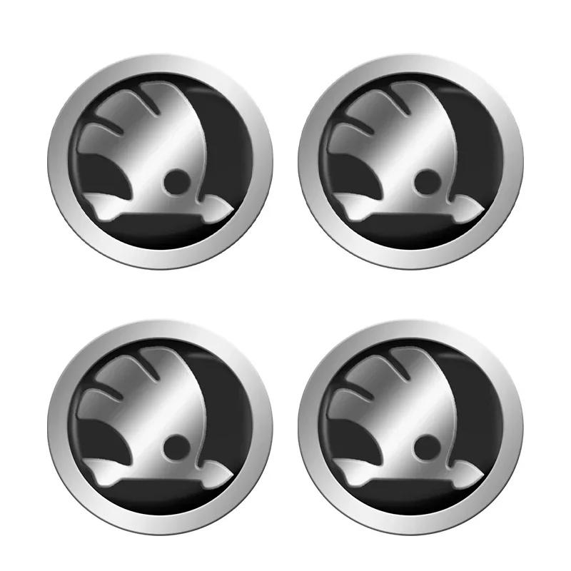 

Car Sticker 2025 New 4Pcs Car Wheel Hub Cap Metal Emblem Stickers Accessories For Skoda Octavia MK2 2 3 A5 A7 A8 Fabia Karoq Sup