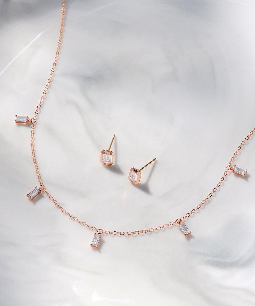 Mcel 14K Bonita Baguette Stone Earrings