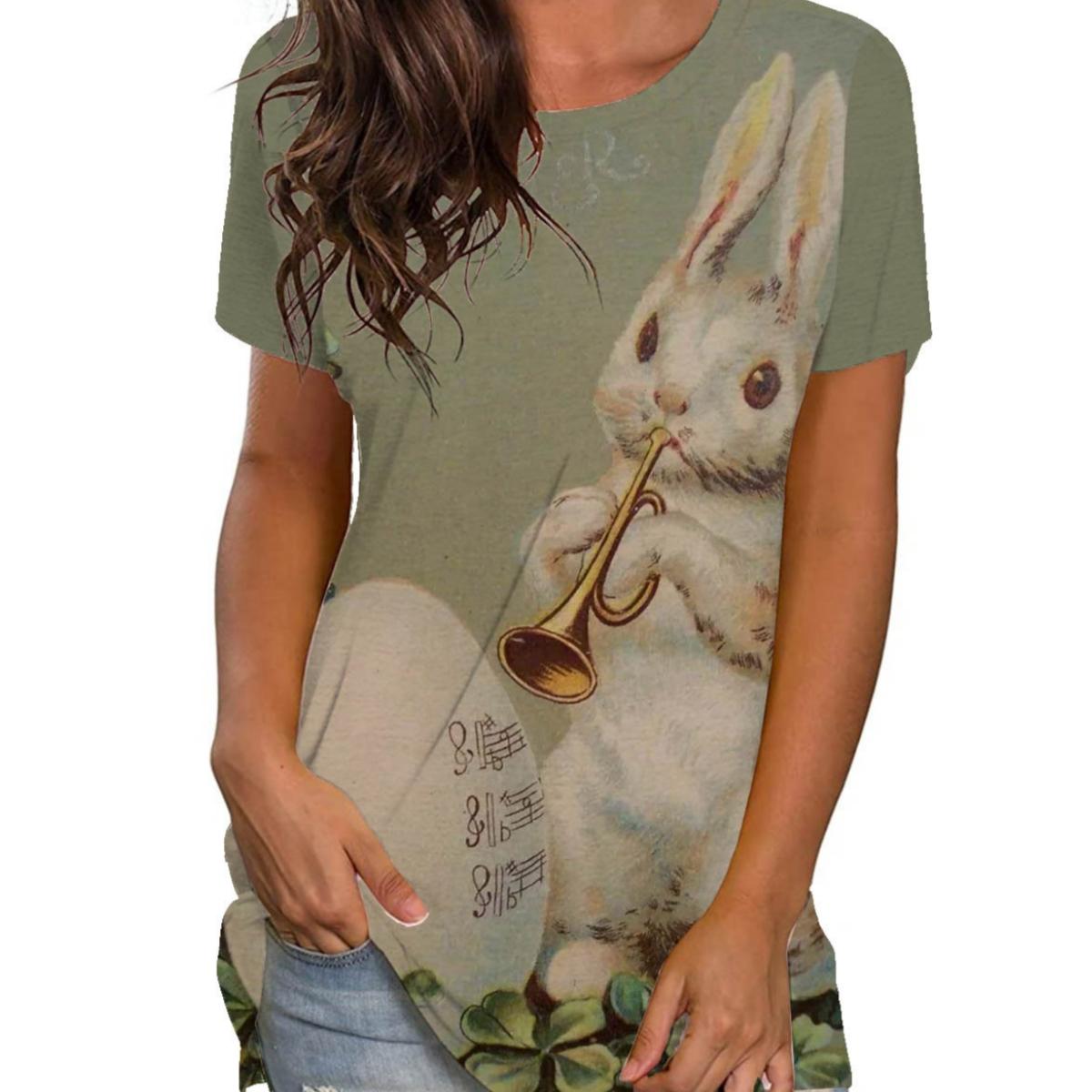 

Летняя повседневная сексуальная V-образная горловина с милыми мультяшными животными и 3D-принтом женская футболка с коротким рукавом персонализированные элегантные женские топы одежда 2XL