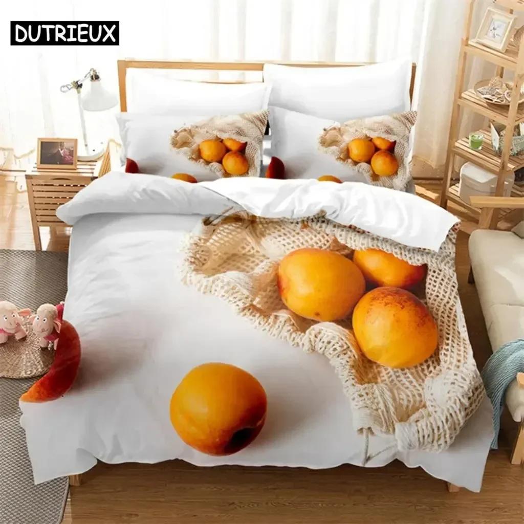 Luxury New 3D Print Summer Fruit Queen Bedding Set Duvet Cover Set Bedding Digital Printing Bed Linen King Size Duvet Cover Set