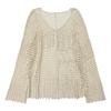 Korean Style Hollow Out Knit Top For Women New Loose Fit Long Sleeve Pullover Casual Versatile Sheer Mesh Blouse With Unique Design Sense