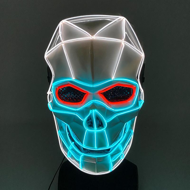 Halloween Totenkopf leuchtende Masken gruselige Verkleidungen Kostüme Dekoration Cosplay Anime Killer Maske leuchtende Totenkopfmasken Skelettmaske