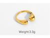 Adjustable Gold-Plated Stainless Steel Chubby Ring for Women - European & American Influencer Style