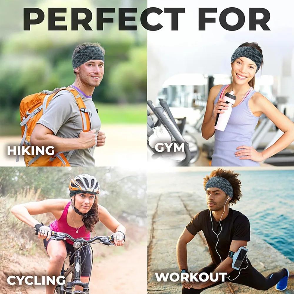 3Pcs/Lot Casual Solid Color Yoga Headband for Women Super Elasticity Man's Sports Fitness Anti Sweat Headscarf Hairband Set