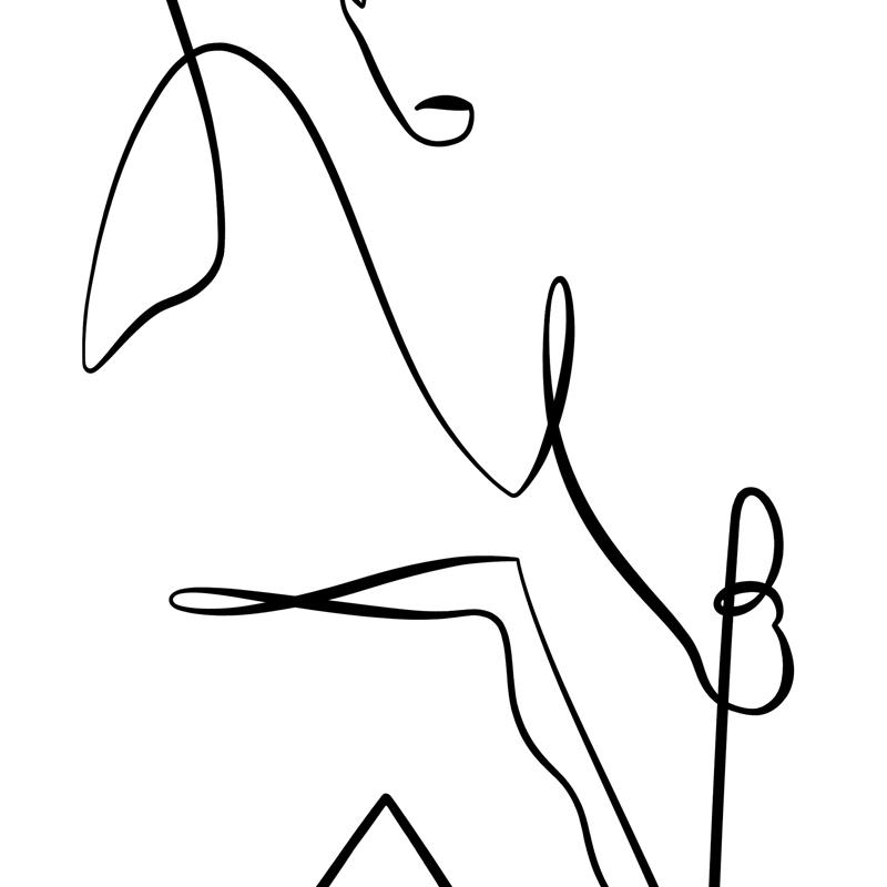 Freddie Mercury Silhouette Disegno a Linee Stampe d'Arte Bianco e Nero Poster Minimalista Immagini da Parete Musicali Pittura su Tela Decorazione