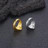 Stainless Steel Polished Thick Rings for Men Unisex Casual Triangular Pattern Female Anneaux Memorial Day Party Jewelry Gift